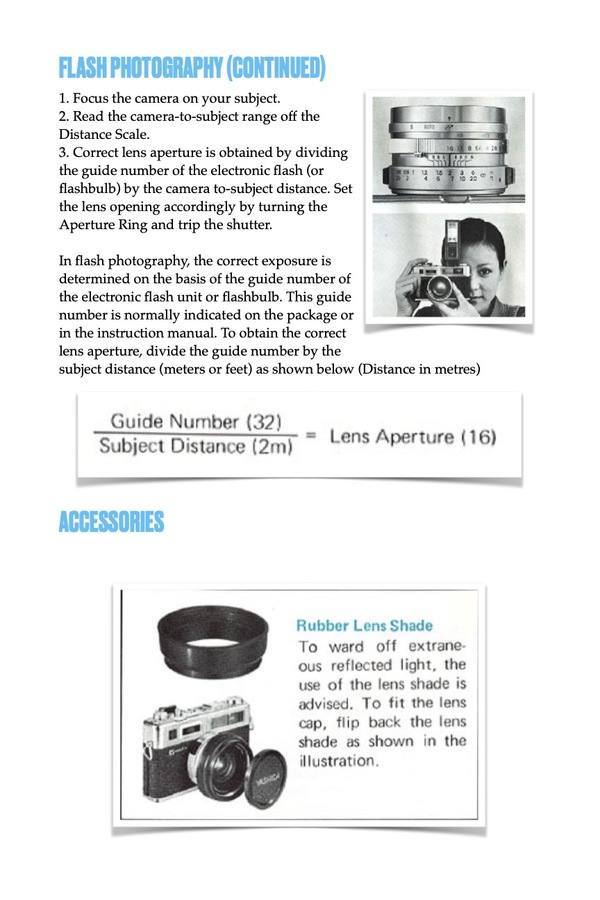 Yashica Camera book example page