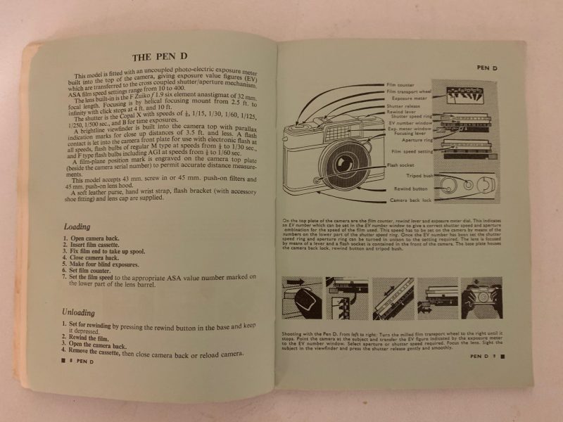 Olympus Pen Camera Guide - Focal Press First Edition 1963 3