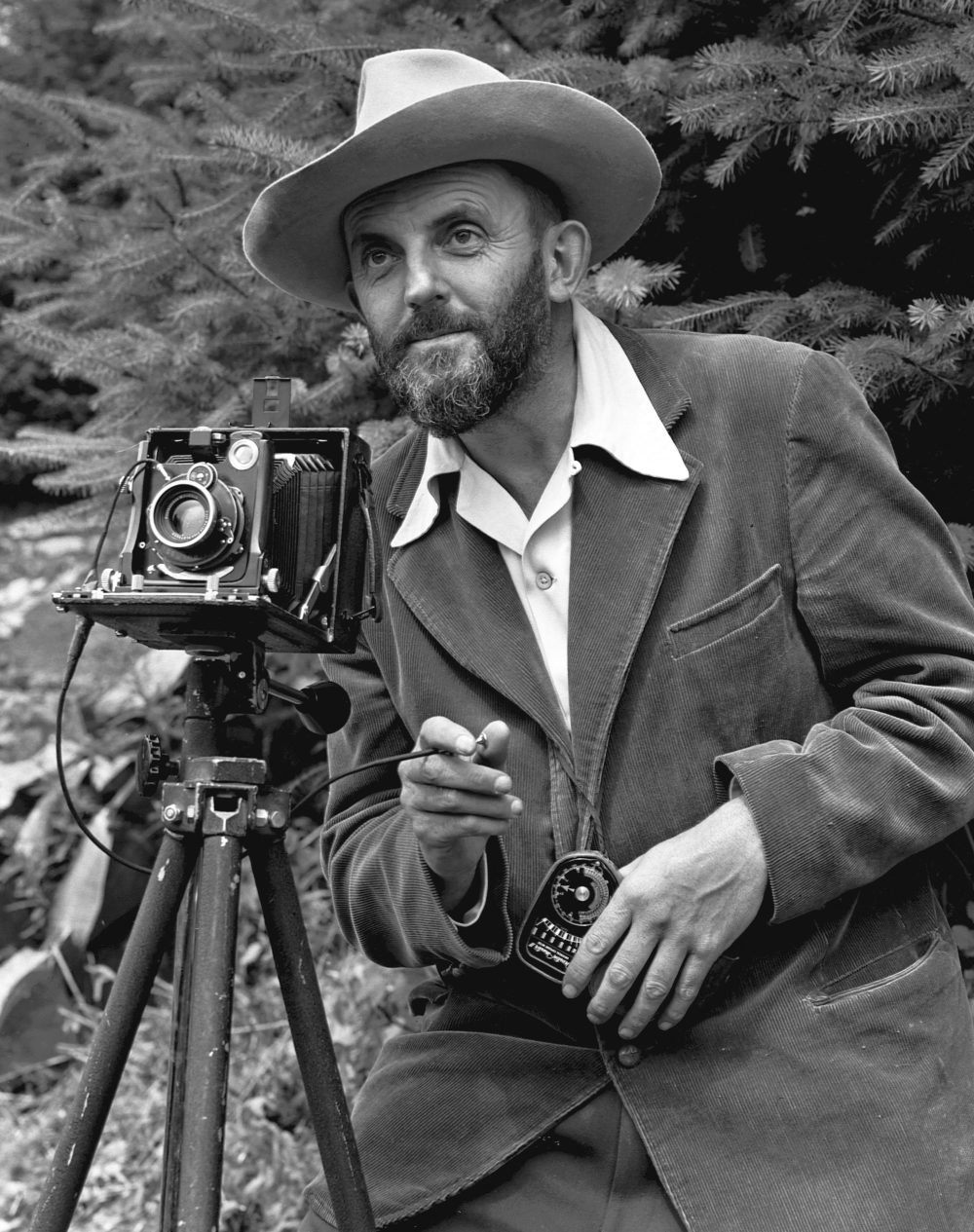 Monochrome image of Ansel Adams