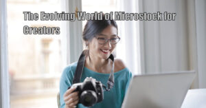 Image of woman wit Camera and computer
